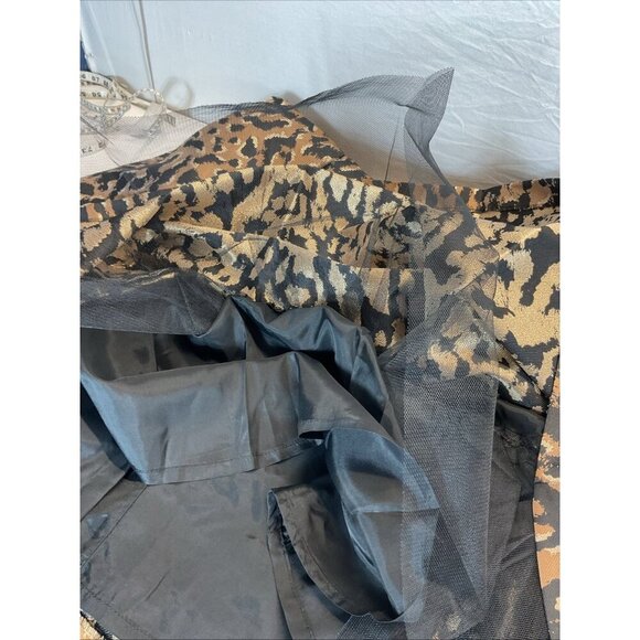 NEW‎ Eliza J Leopard jacquard Pleated full Skirt Size 10 formal festive party - Picture 8 of 13